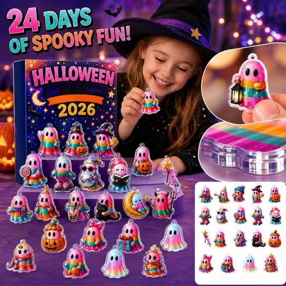 2026 New Halloween Advent Calendar, 24‑Day Acrylic Spooky Countdown Blind Box Set,Collectible Mini Acrylic Ornaments, Surprise Gift for Holiday Party, HalloweenTree Decor for Halloween Celebration