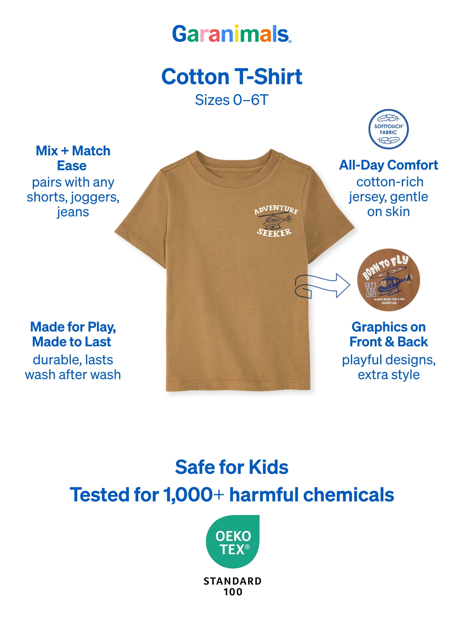 Garanimals Baby & Toddler Boys Shirts, Single & 3-Pack, Sizes 0-6T