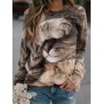 thumbnail image 2 of Sudadera con capucha de tigre divertida, sudaderas con capucha de moda para mujer, sudaderas con estampado de gato, ropa de cuello redondo, jerséis kawaii, sudaderas para mujer, sudaderas con animales, 2 of 4