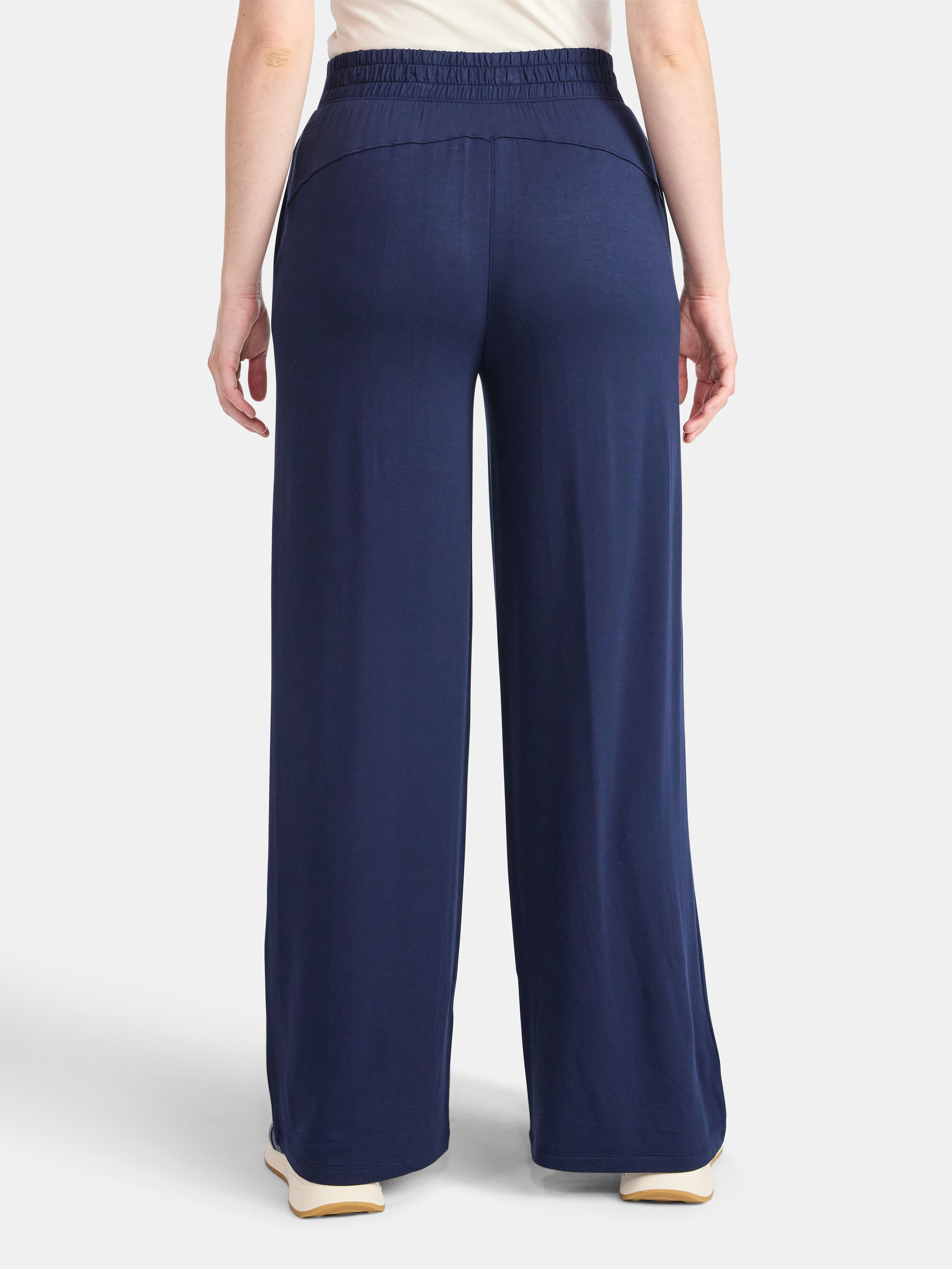 Time and Tru Women's Wide Leg Knit Pant, Sizes XS-XXXL
