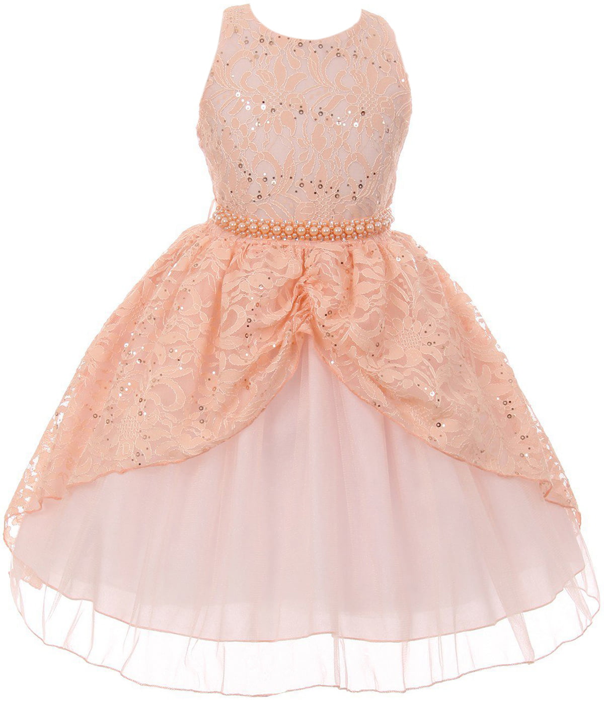 peach little girl dresses