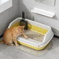 thumbnail image 4 of RKSTN Cat Litter Box Semi-Enclosed, Splash-Proof Cat Litter Box, Cat Potty Yellow, 4 of 5