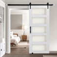 thumbnail image 1 of VEVOR Sliding Barn Door with Hardware Kit 36 x 84 inch MDF Panel Frosted Glass, 1 of 9