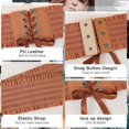 thumbnail image 2 of Wide Belts for Women Dresses, Leather Corset, Adjustable Leather Cinch Corset Waistband, Women Ruffle Lace Tied up Corset Belt, Waist Wrap Dress Band Punk, Brown, 2 of 6