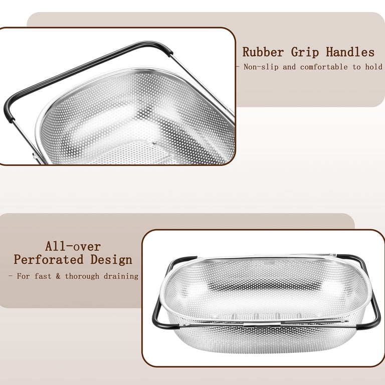 Vesteel 6-Quart Over-Sink Colander with Cheese Grater photo 6