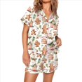 thumbnail image 3 of Pijama Navideño para Mujer con Solapa, Corta, Pantalones Cortos y Estampado de Papá . Hombre de Jengibre S, 3 of 10