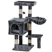 ZENSTYLE Cat Tree Kitty Play House Multi-Level Cat Tower with Scratching Posts, Gray