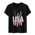 thumbnail image 6 of KALE 4th of July Short Sleeve Shirts for Women American Flag Patriotic 2D Independence Day Print Casual Sports T Shirt Y2K Clothes Black XL, 6 of 7