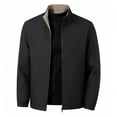 thumbnail image 5 of Annhoo Men Stand Collar Jacket Solid Color Zip Up Lightweight Comfy Outerwear Casual Dressy Work Business Coat, 5 of 8