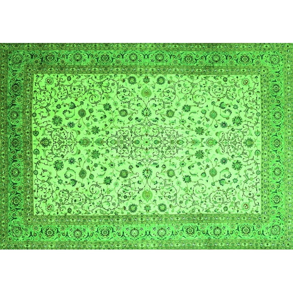 Ahgly Company Indoor Rectangle Persian Green Traditional Area Rugs, 7' x 10'