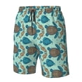 thumbnail image 6 of Uemuo Turtles And Seahorses Pattern Men's Swim Trunks Hawaiian Beach Bathing Suit Swimsuits Beach Quick-Dry Shorts with Pockets-X-Large, 6 of 9