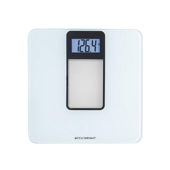 Pèse-personne numérique de 400 lb en verre trempé, Accuweight L'affichage en rétro-éclairage bleu