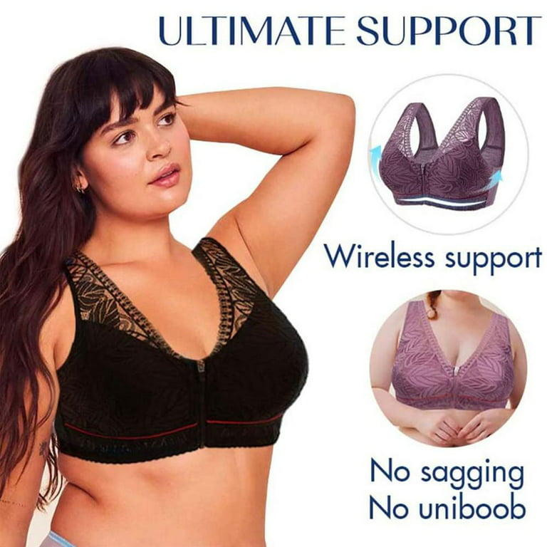 Tohuu Full Coverage Bra Lace Wire Free Bras for Middle Aged Women Comfort  Wirefree Back Support Posture Full Coverage Bras robust 