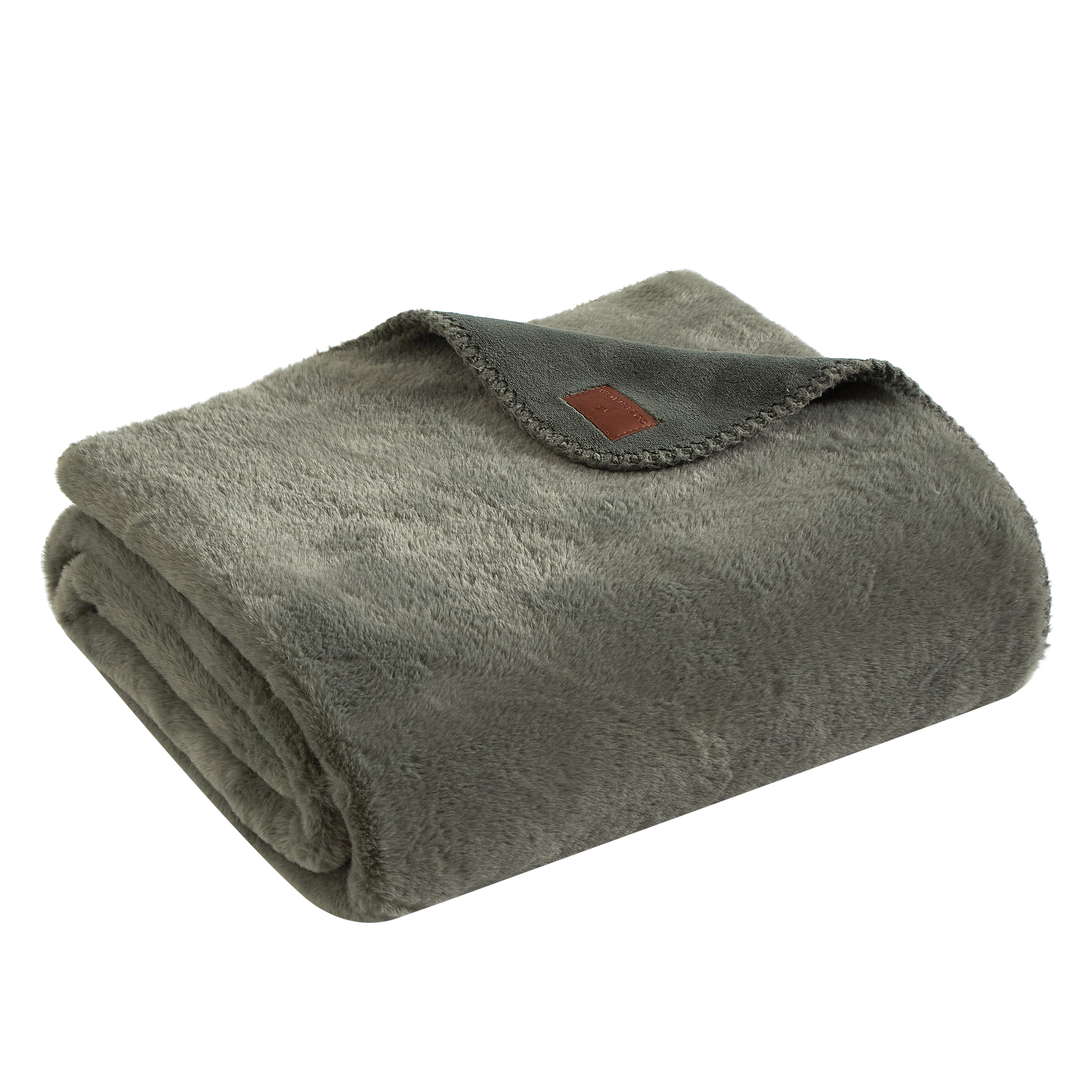 Cozy Haven Luxury Reversible Faux Fur to Plush Oversized Couch Throw Blanket, Green, 50 x 72 in