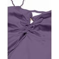 thumbnail image 5 of DressBerry Women's Solid Satin Calf Length Dress Spaghetti Straps Shoulders Sleeveless High Rise Sweetheart Keyhole Neck Front Strings Single Side Slit, 5 of 8
