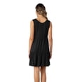 thumbnail image 2 of CALIPESSA Womens Summer Black Button Front Tiered Layer Ruffle Tank Dress Casual Loose Scoop Neck Sleeveless A Line Dress, 2 of 5