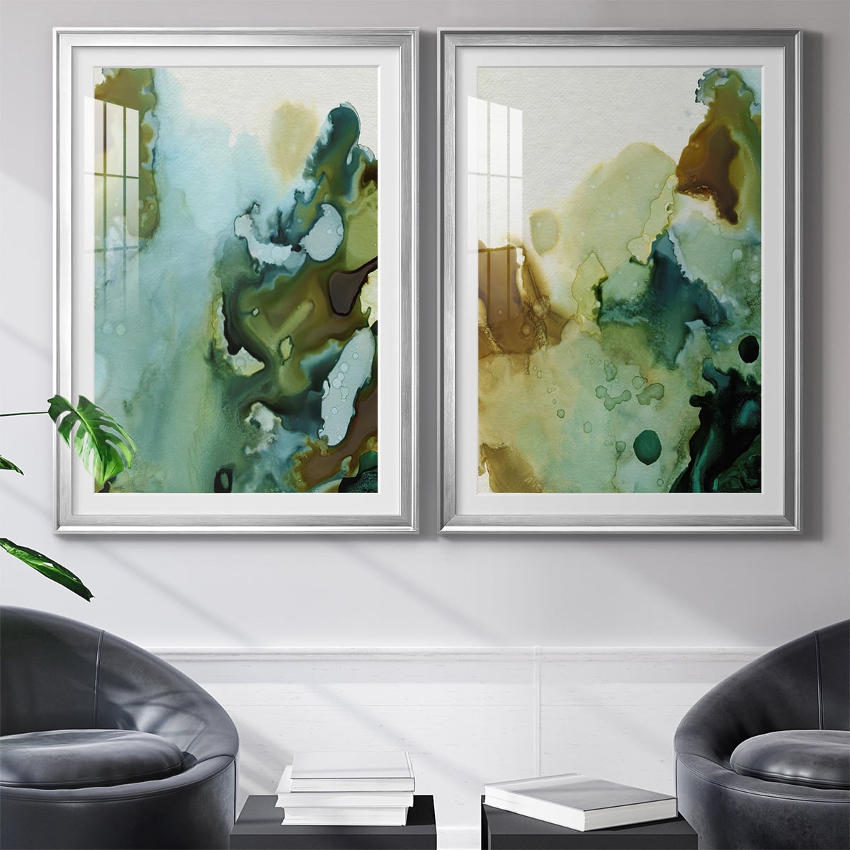 Wexford Home Water and Earth I Premium Framed Print, 30.5" x 42.5" - Ready to Hang, Silver (Set of 2)