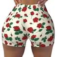 thumbnail image 2 of Picia Rose Flowers Printed Workout Shorts for Women Seamless Scrunch Butt Lifting High Waisted Yoga Gym Booty Running Moisture-wicking Short Pants-Medium, 2 of 9