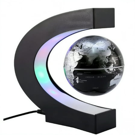 ACDANC Floating Globe Rotating World Map Earth Planet Ball with C Shaped Magnetic Levitation LED