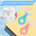 thumbnail image 2 of ANOOVV Paquete de 4 cepillos de dientes en forma de U, cepillos de dientes para niños, cabezal de cepillo de silicona suave, cepillo de dientes de boca entera con mango, diseño de limpieza de dientes, 2 of 7