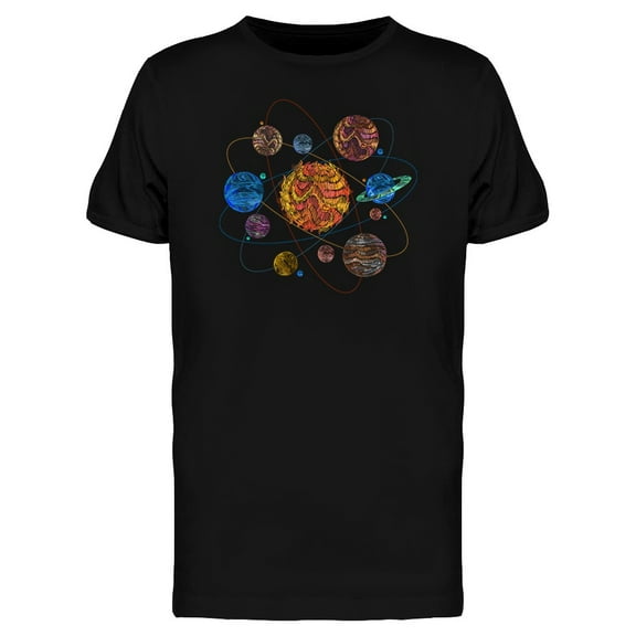 Planetary Atom Graphic T-Shirt Men -Image by Shutterstock, Male x-Large