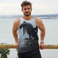 thumbnail image 6 of Cauagu Valley Gray Dragon Print Men's Sleeveless Muscle Shirts,Tank Tops Quick Dry Workout Tank Top Gym Muscle Tee Fitness Bodybuilding T Shirt for Men-Small, 6 of 7