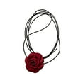 thumbnail image 3 of Segolike 2xFlower Choker Necklace for Women Lace up Choker for Holiday Wedding Birthday Red 2 Pcs, 3 of 8