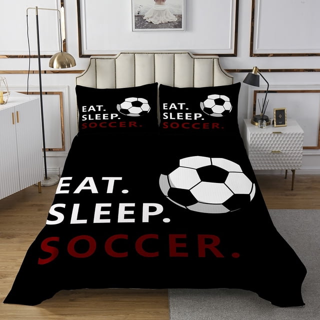 Erosebridal Rugby Print Coverlet Set King,Ball Gamer Bedding Set,Football Bedroom Decor,Ultra Soft,3 Pieces