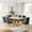 Gold White Table & Gold Balck Chair, variant on Modern Faux Marble Dining Table Set, 69" Rectangular Faux Marble Tabletop with Polished Stainless Steel Base and 6 Tufted Velvet Chairs