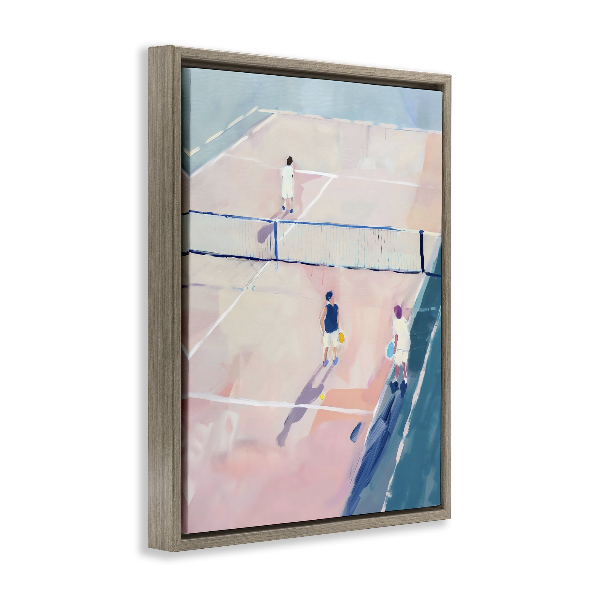 Stupell Industries Summer Game of Tennis Brown Framed Floater Canvas Wall Art, design by The Prints Vibe