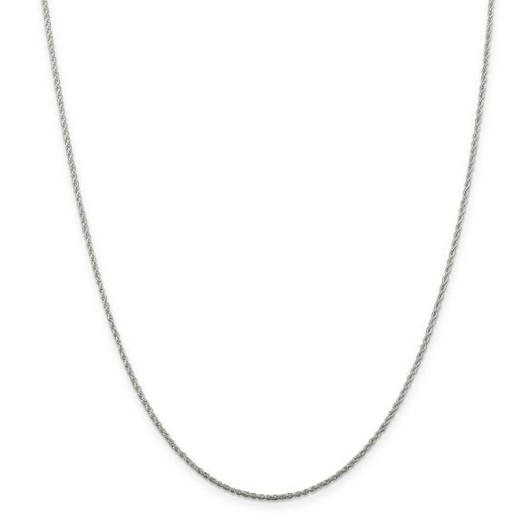 The Black Bow 1.3mm, Sterling Silver Solid Loose Rope Chain Necklace, 20 Inch