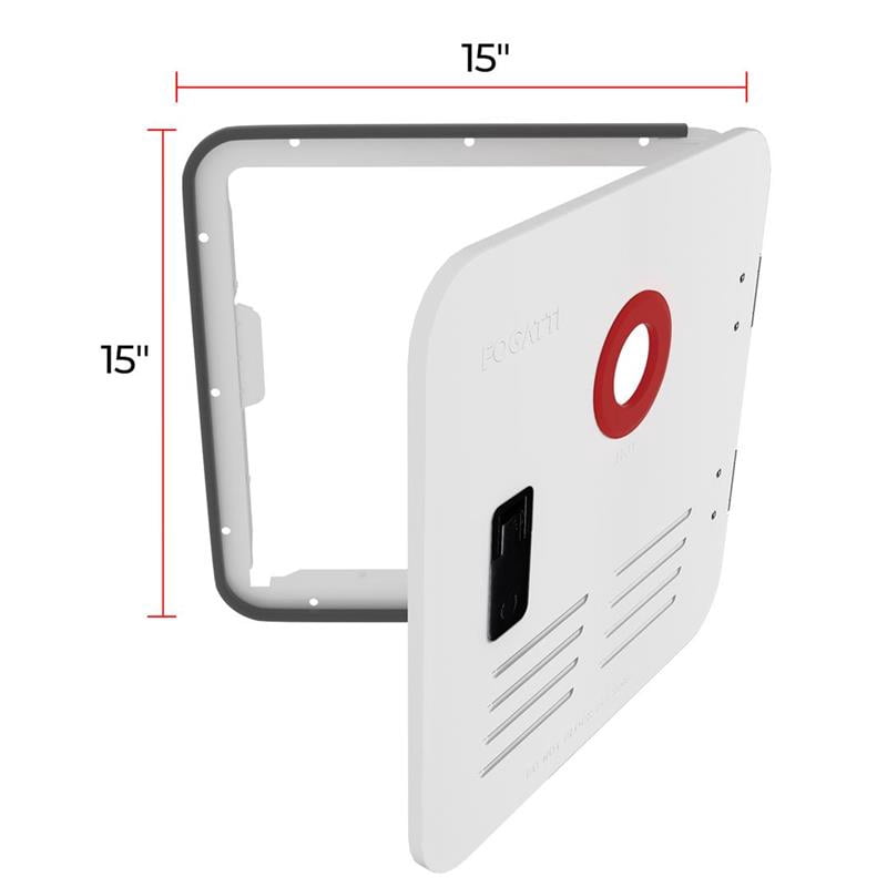 FOGATTI RV Water Heater Door 15" x 15" Only for FOGATTI RV Water Heater White Galvanized Steel RV Water Heater Door