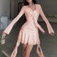 thumbnail image 3 of Mini vestido de dama plisado ceñido al cuerpo vestido de noche cómodo traje de playa de retazos Hugtrwg Para estrenar, 3 of 9