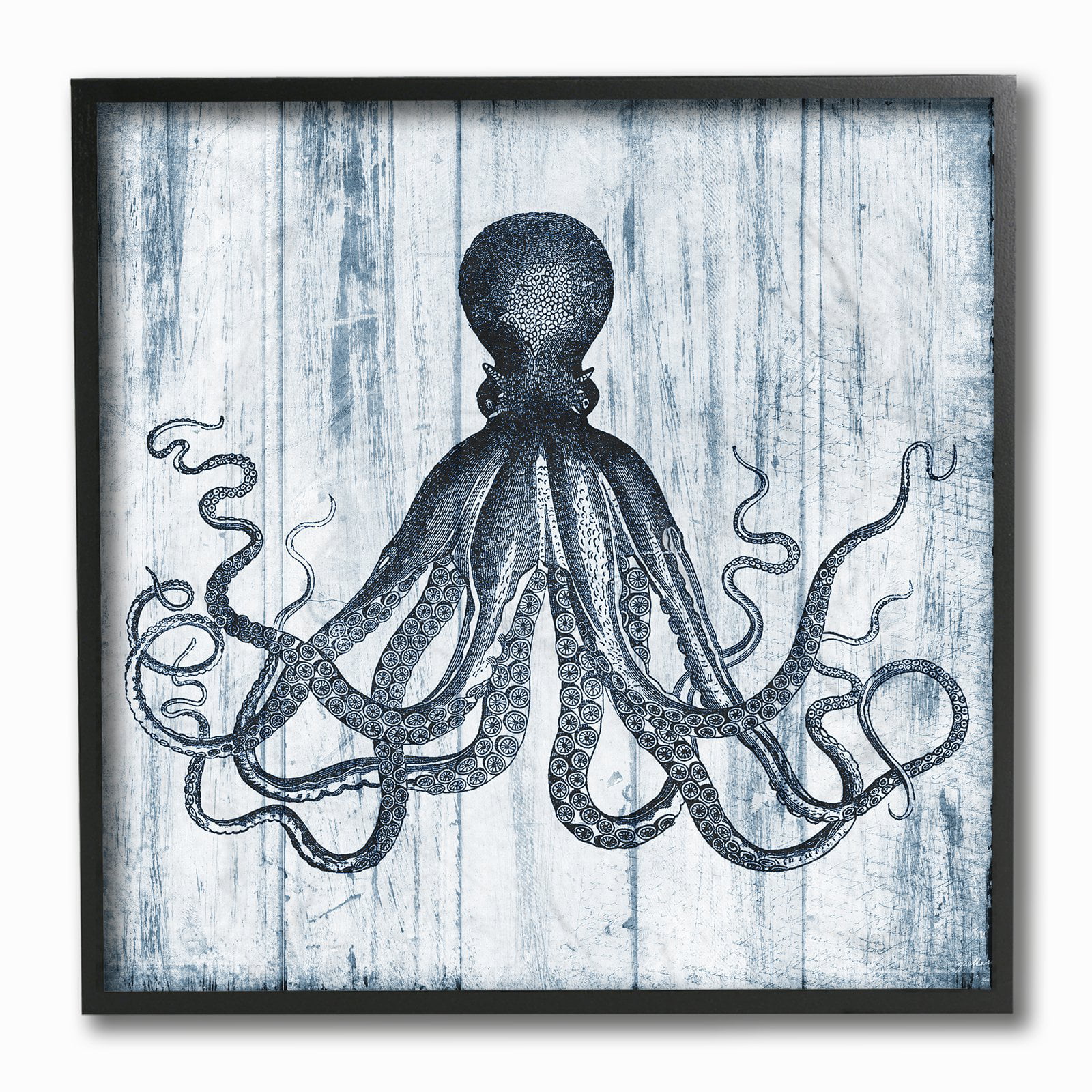 Coastal Sea Creature Teal Octopus 9 Inch Wall Decor Resin Plaque 