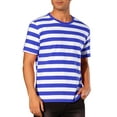thumbnail image 4 of INSPIRE CHIC Striped T-Shirt for Men's Stripes Short Sleeve Tee Top Crew Neck Casual t Shirt 2XL Blue White, 4 of 6