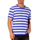 thumbnail image 4 of Camiseta de rayas INSPIRE CHIC para el Día del Padre para hombres, camiseta de manga corta, cuello redondo, casual, L, azul y blanco, 4 of 6