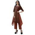 thumbnail image 3 of Moomaya Womens Kurti Kurta Pant Set Boat Neck Printed 2 Piece Dress Ethnic Wear, 3 of 6