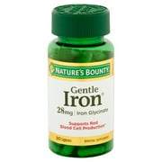 (2 pack) (2 Pack) Nature's Bounty Gentle Iron Capsules, 28 Mg, 90 Ct