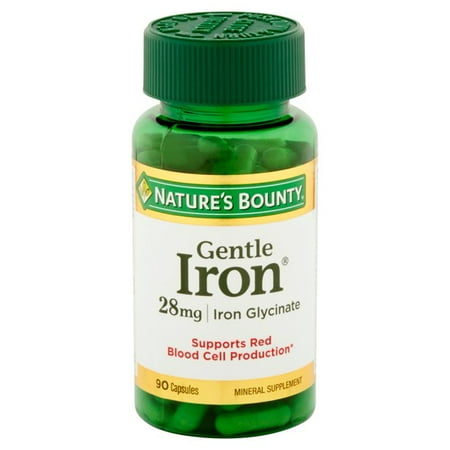(2 pack) (2 Pack) Nature's Bounty Gentle Iron Capsules, 28 Mg, 90 Ct