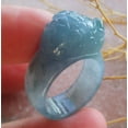 thumbnail image 2 of Icy Blue Water Green Lavender Natural A JADE Jadeite Dragon Pi Xiu RING USA. 8 RING 690179 TN, 2 of 10