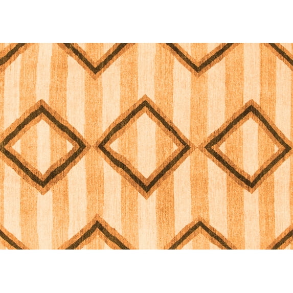 Ahgly Company Indoor Rectangle Abstract Orange Modern Area Rugs, 2' x 4'