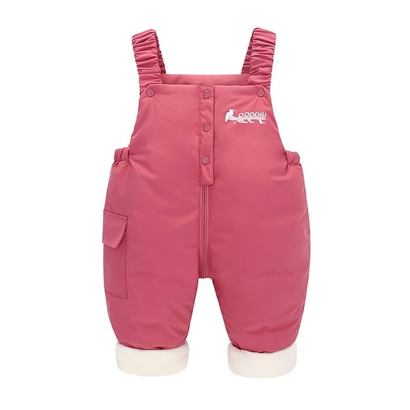 PMVFHDE Liquidation Combinaisons pour Garçon Automne Hiver Garçons Filles avec Mélange de Coton Duvet Épaissi Enfants Peuvent Ouvrir l'Entrejambe Pantalon d'Hiver pour Bébé, Salopette de Neige Classique pour Tout-Petit Garçon Combinaison de Ski Rose, 12-18 Mois
