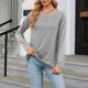 thumbnail image 5 of Blusa informal de manga larga, camiseta de manga larga para mujer, blusa de manga larga para mujer, top de cuello redondo de manga larga muy recomendable, 5 of 7