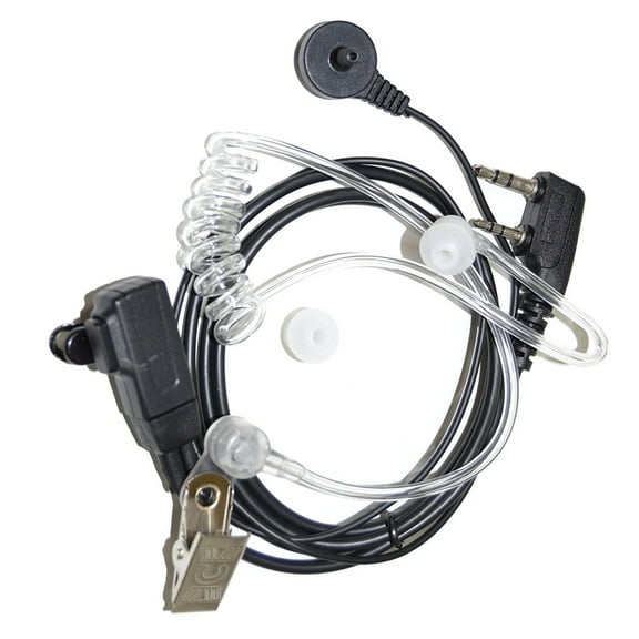 HQRP 2 Pin Acoustic Tube Earpiece Headset Mic for Kenwood TH-79, TH-79A, TH-79E, TH-F6, TH-F6A