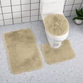 thumbnail image 5 of Bathroom Mat Non Slip, 20X33 In, Tan Shag, Toilet Floor Mat, Toilet Seat Cover, Bathroom Accessory Set, 3 Set, 5 of 8