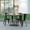 Brown Top/Black Frame, variant on Emma + Oliver Indoor/Outdoor Dining Table with Umbrella Hole, 36" Square All Weather Black Poly Resin Top and Black Steel Base