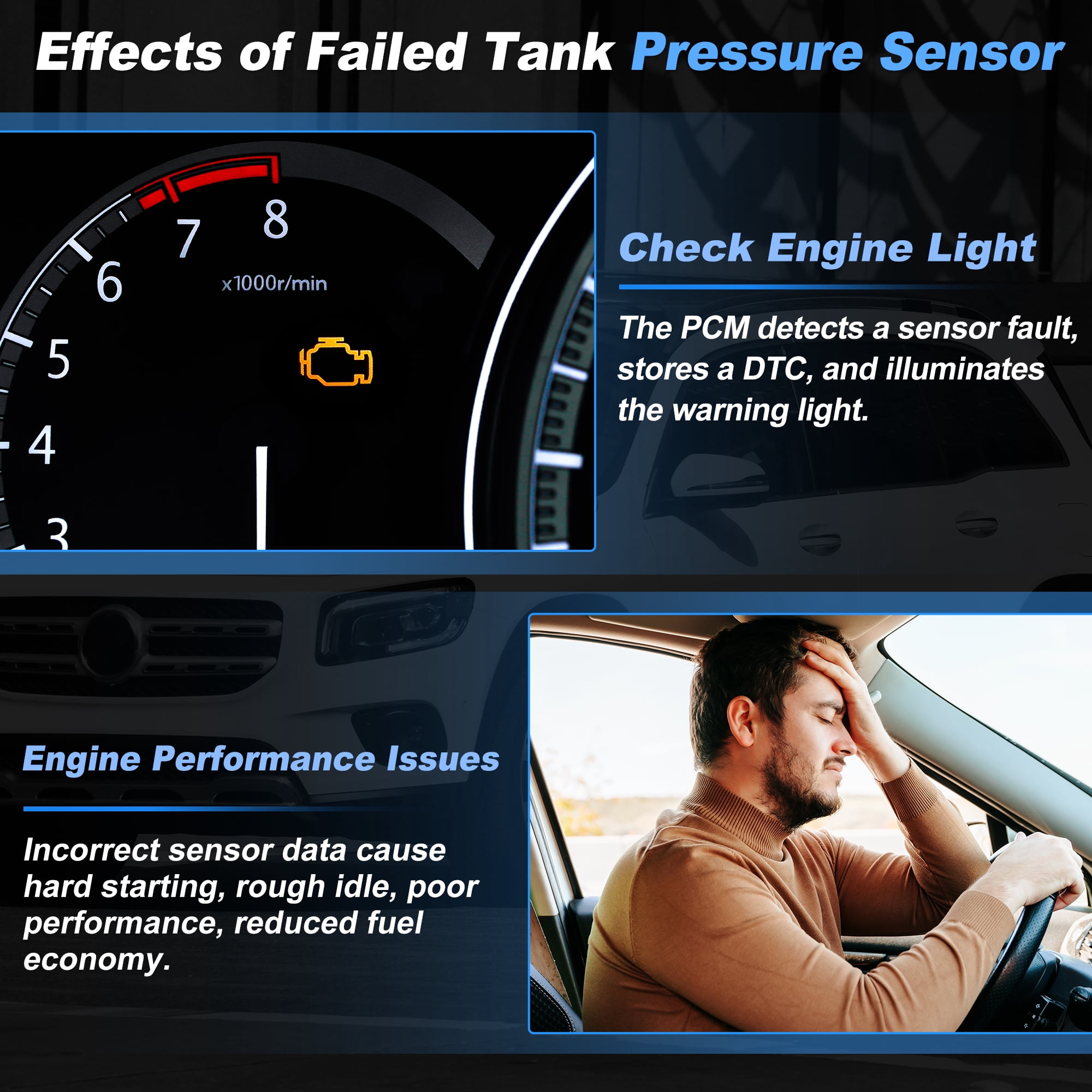 Unique Bargains Fuel Injection Pressure Sensor for BMW