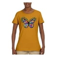 thumbnail image 2 of Colorful Butterfly Oh Butterfly On Whispering Wings Animal Lover Womens Graphic T-Shirt, Gold, 3XL, 2 of 3