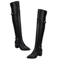 thumbnail image 6 of FOLOYORI 1 Pair Women Boots Thigh High Pu Rubber Anti Skid Comfortable Black Winter Autumn, 6 of 8