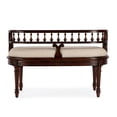 thumbnail image 5 of Bowery Hill Traditional Wooden 37" Upholstered Bench - Cherry Brown, 5 of 8
